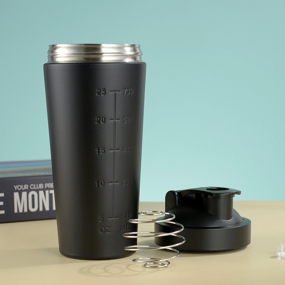 Nutrition For Fitness And Sports - Stainless Steel Protein Shaker Cup Portable