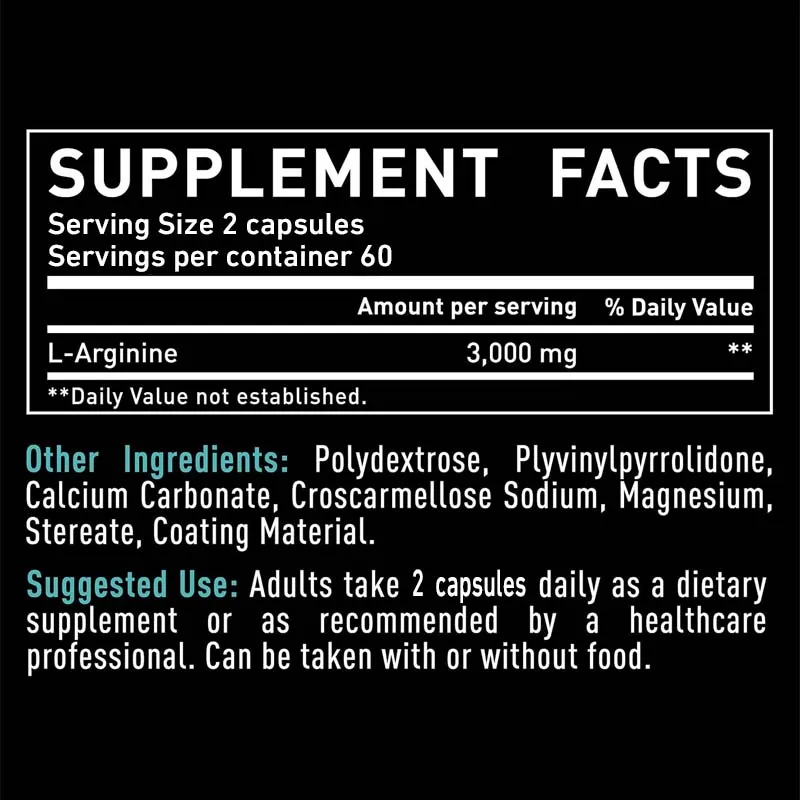 L-Arginine 3000mg - for Energy - Pre Workout Supplement review and price